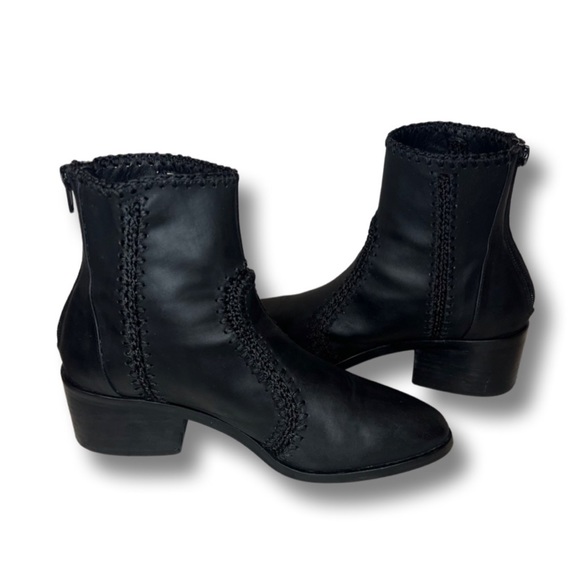 CHELSEA &  VIOLET the Lucy Nubuck Crochet-Detail Booties - Picture 3 of 8